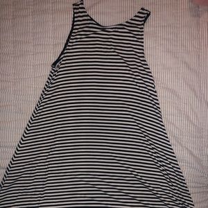 black and white striped dress
